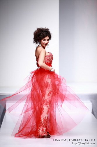 The Heart Truth Fashion Show 2012 - Model: Lisa Ray, Designer: Farley Chatto